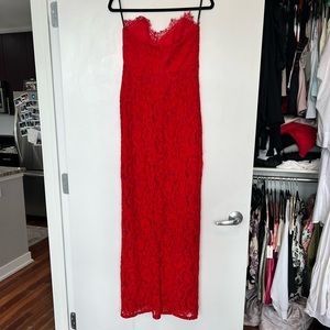 majorelle lace high slit gown